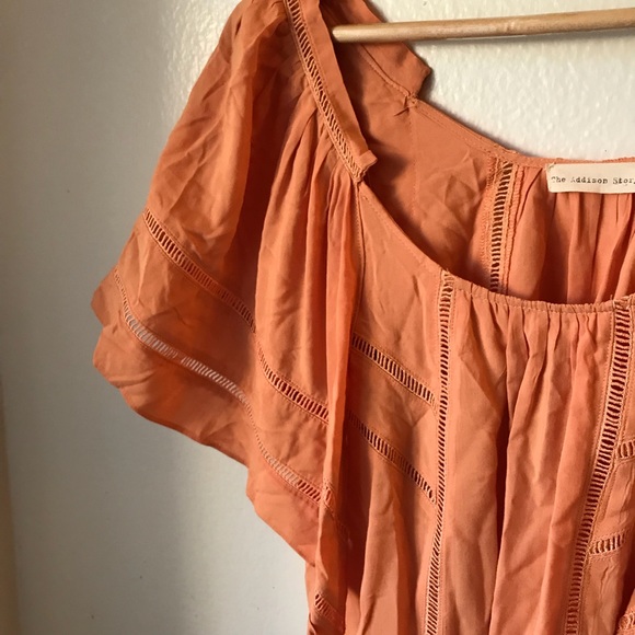 Anthro The Addison Story Flutter Sleeve Top Size S - Picture 3 of 6
